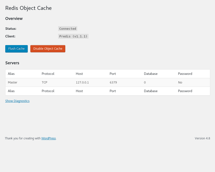 Enabling the cache