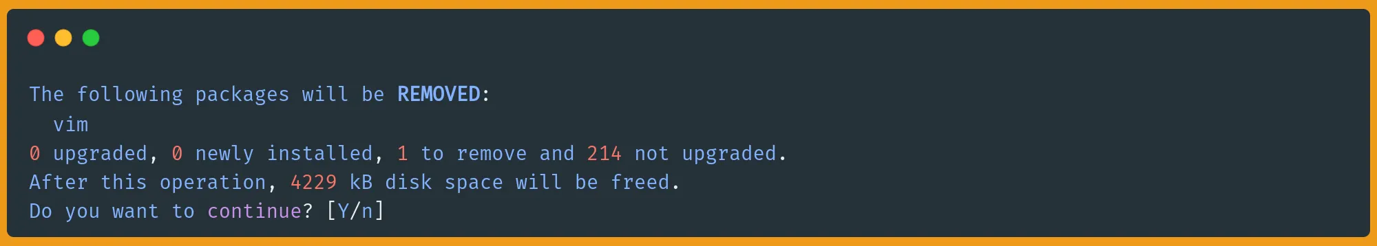 APT remove package