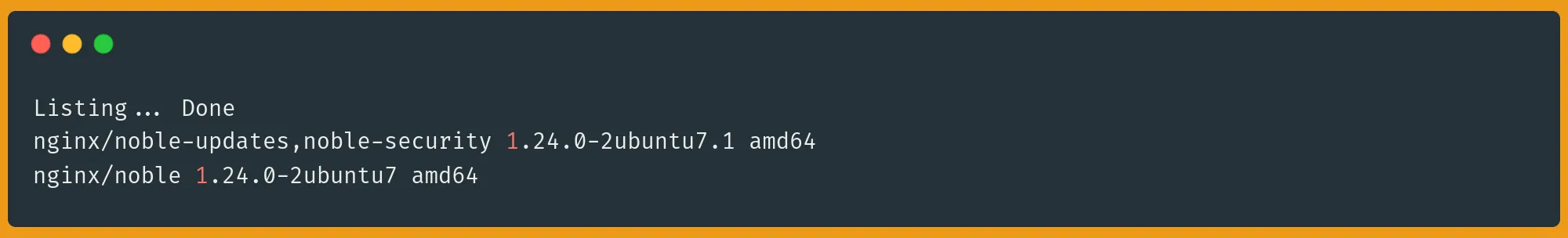 APT list -a 