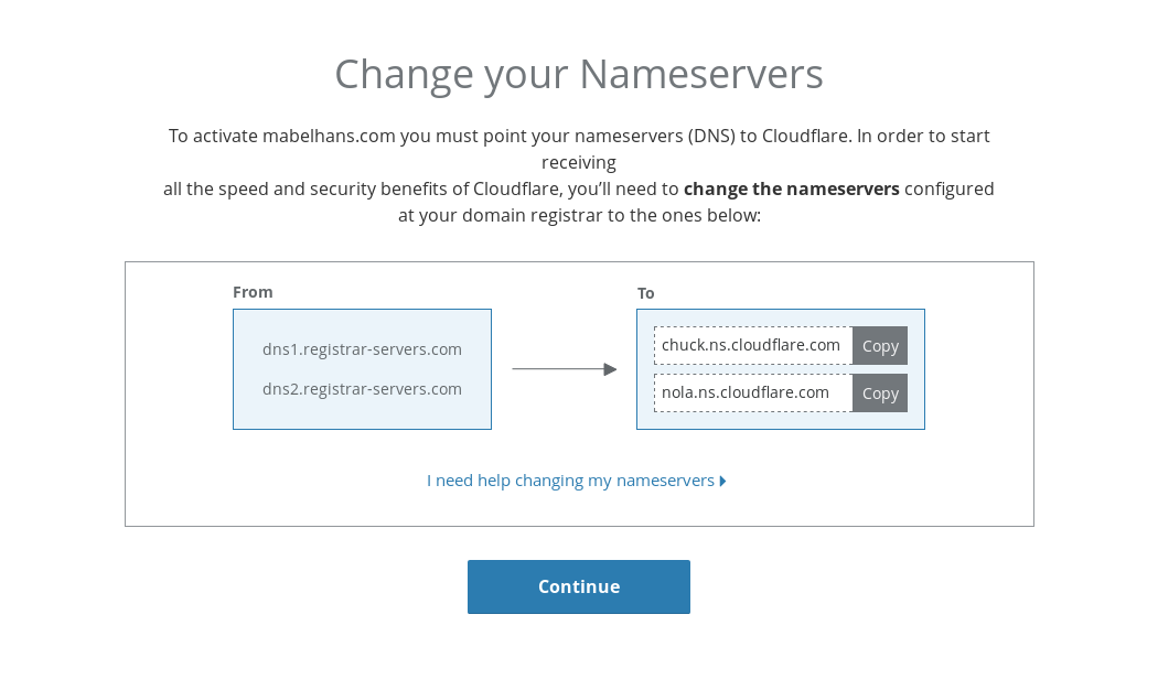 Self-hosting guide: Cloudflare nameservers