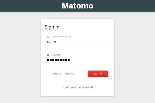 Matomo VPS installation: Logging in for the first time