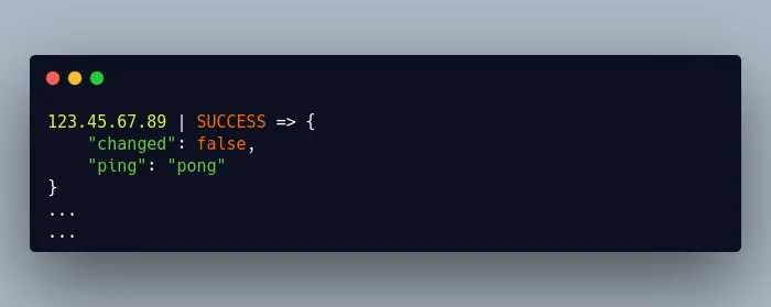 Ansible Ping