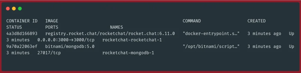Rocket.Chat Docker Status