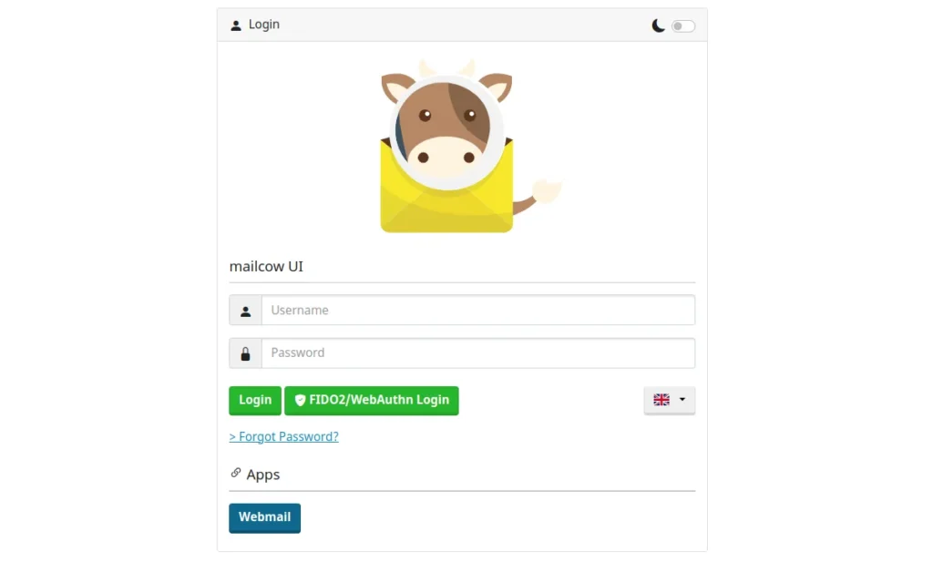 mailcow successfully installed with docker compose