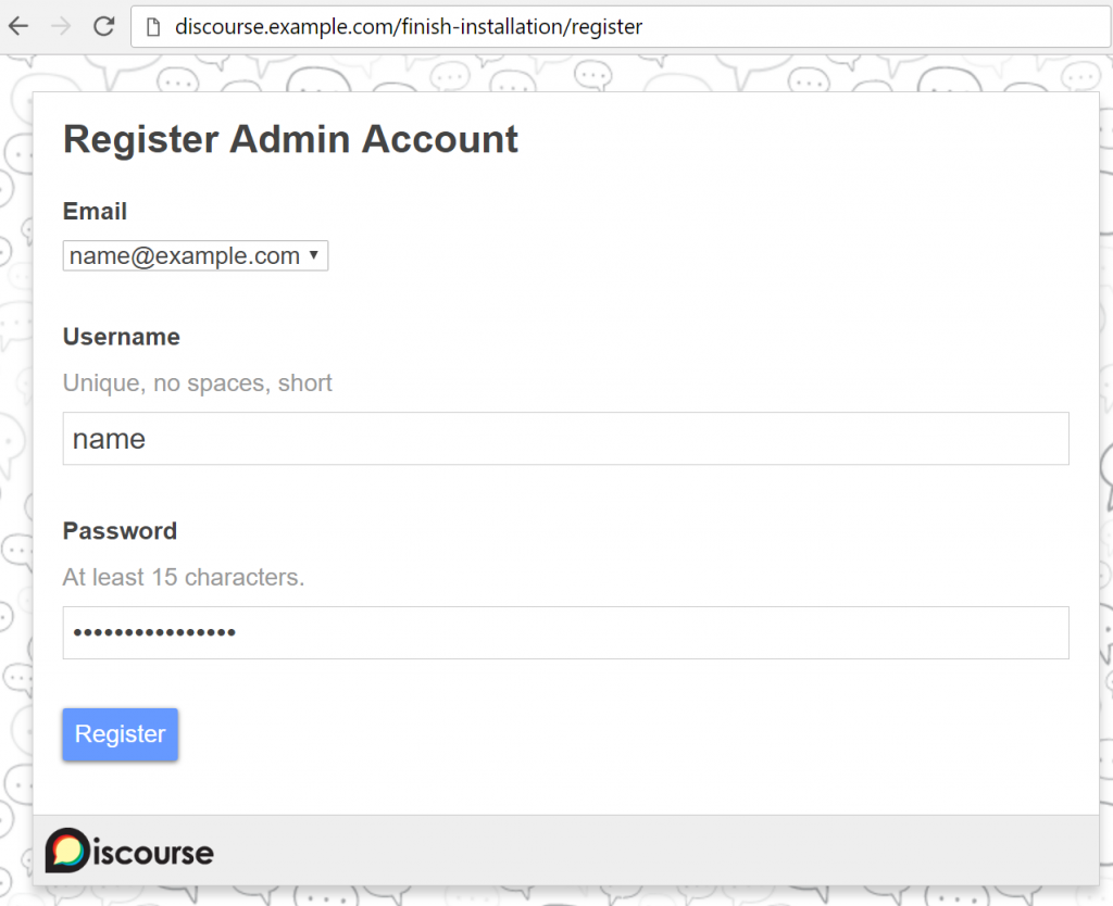 register-discourse-admin-account