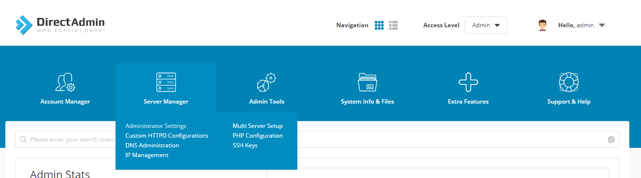 admin-settings-directadmin