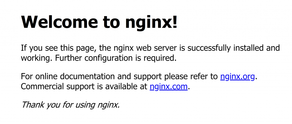 Nginx Default Webpage