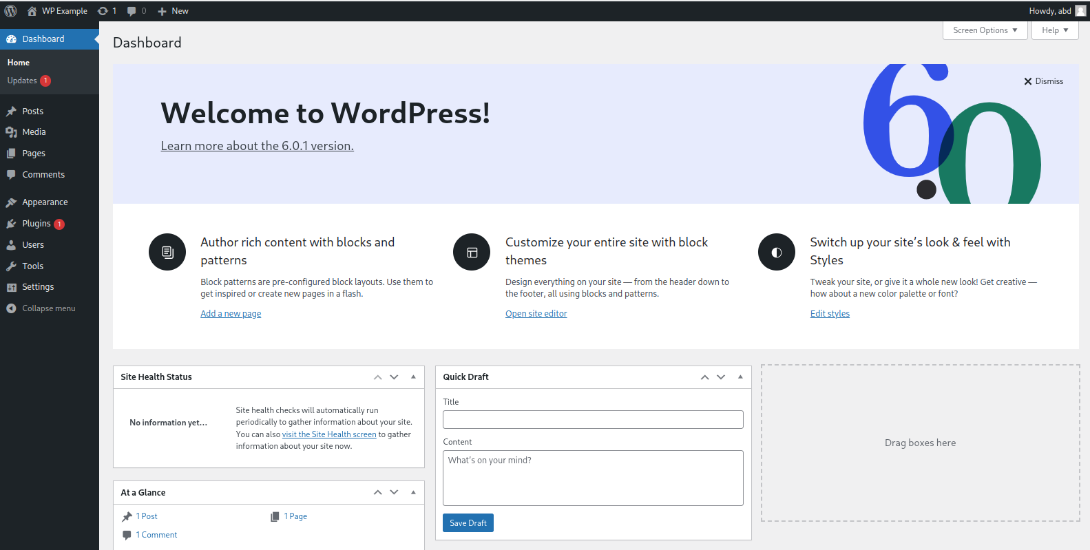 WordPress Dashboard