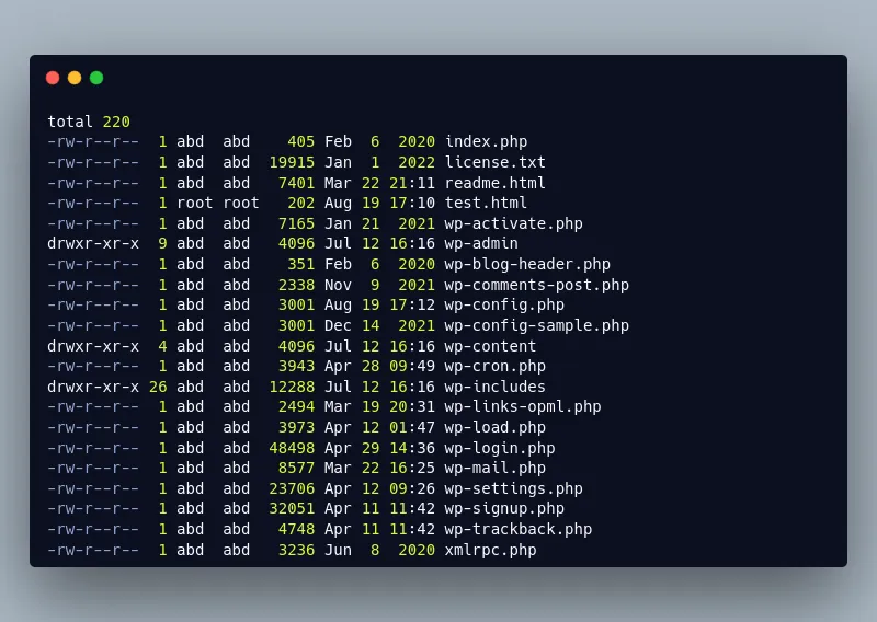 WordPress files. LEMP and MariaDB on Ubuntu 