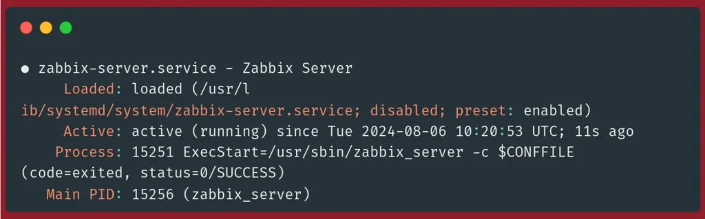 zabbix server status