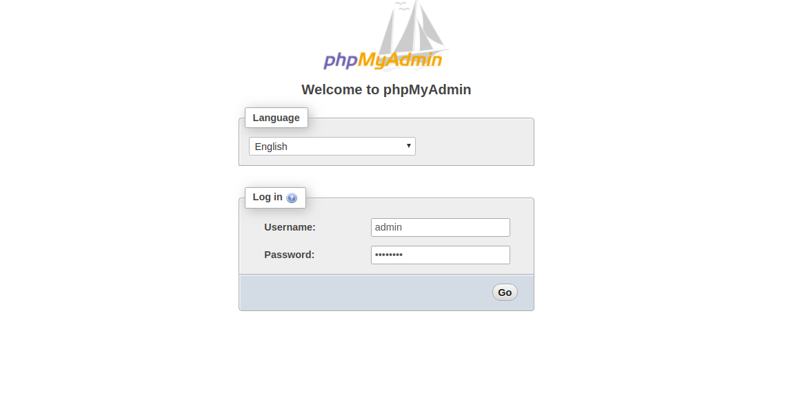 phpmyadmin login