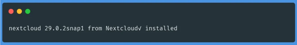nextcloud installed