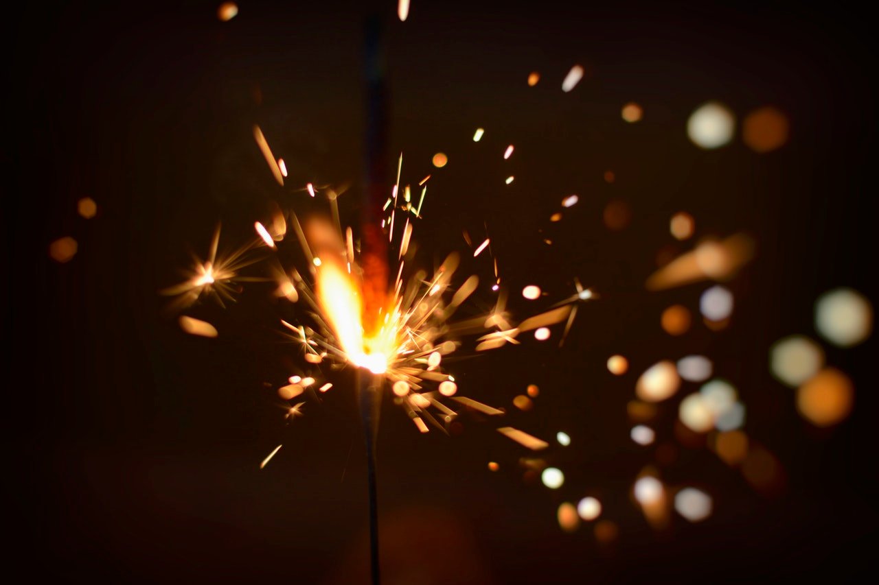 A lit sparkler—time to celebrate!