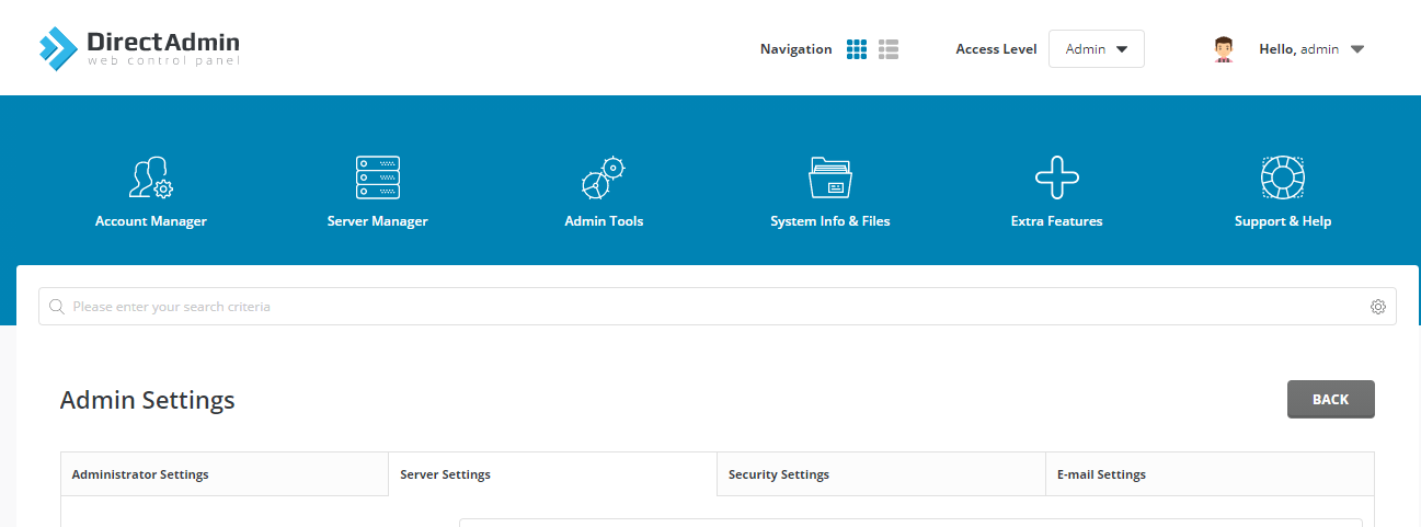 server-settings-directadmin