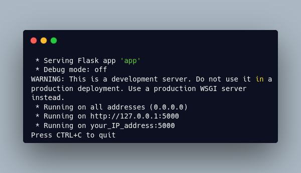 Flask Development Server
