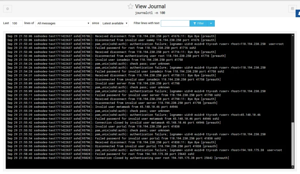 Webmin System Logs