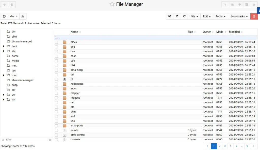Webmin File Manager