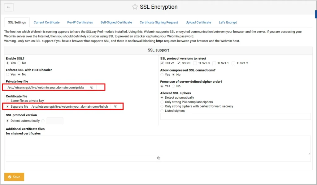 Webmin Let's Encrypt
