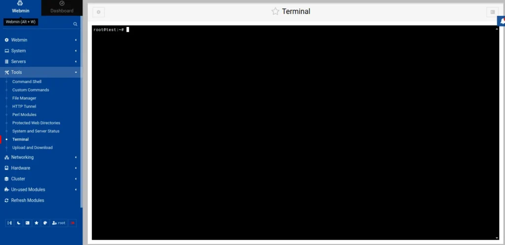 Webmin Terminal