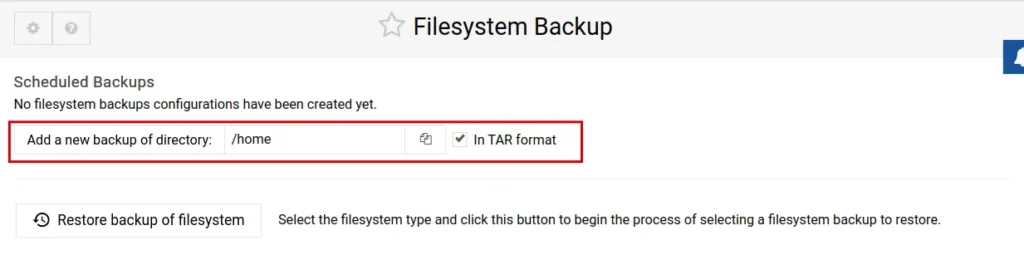 Filesystem Backup