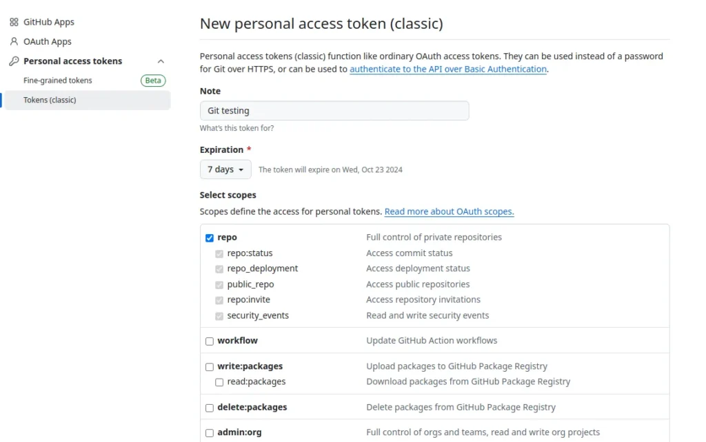 Github Access Token