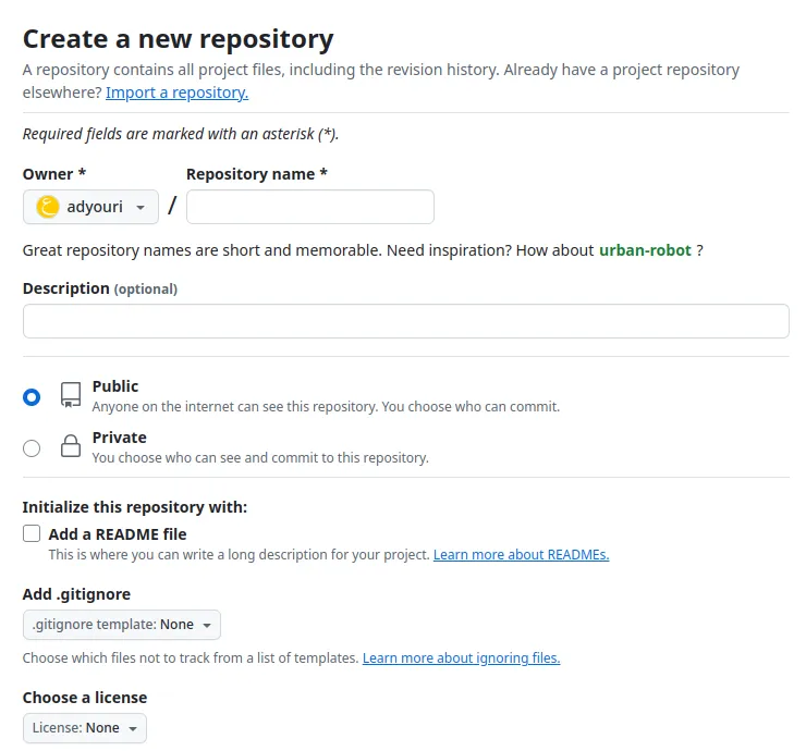 Github New Repository