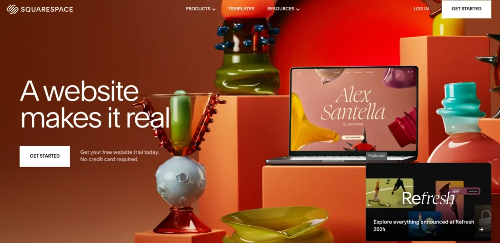 Squarespace homepage