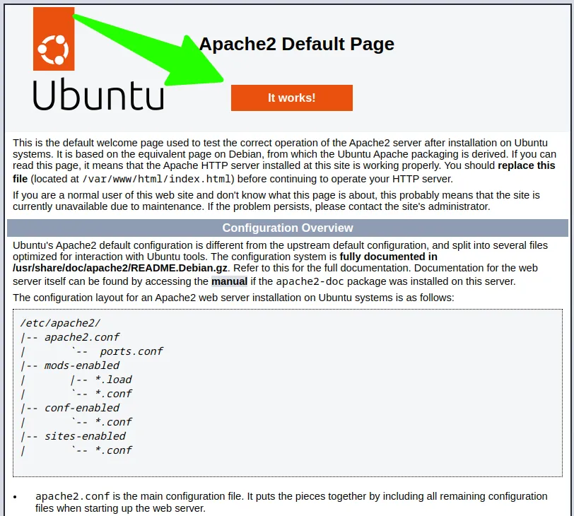 Apache2 Ubuntu Default Page