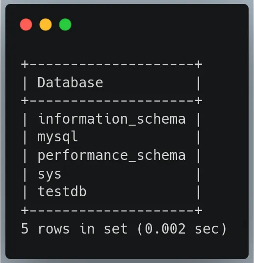 MariaDB SHOW DATABASES