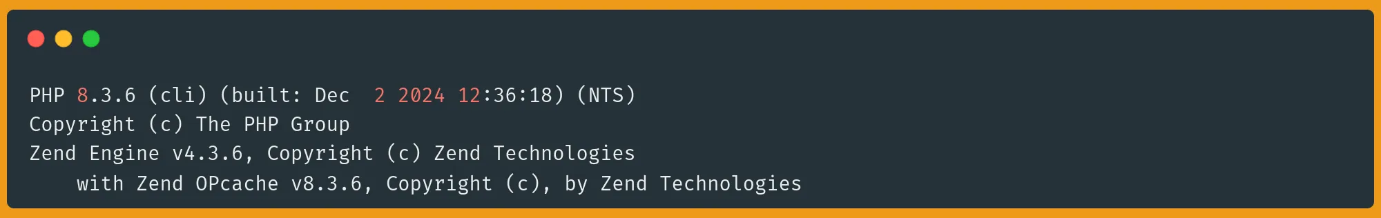 PHP version