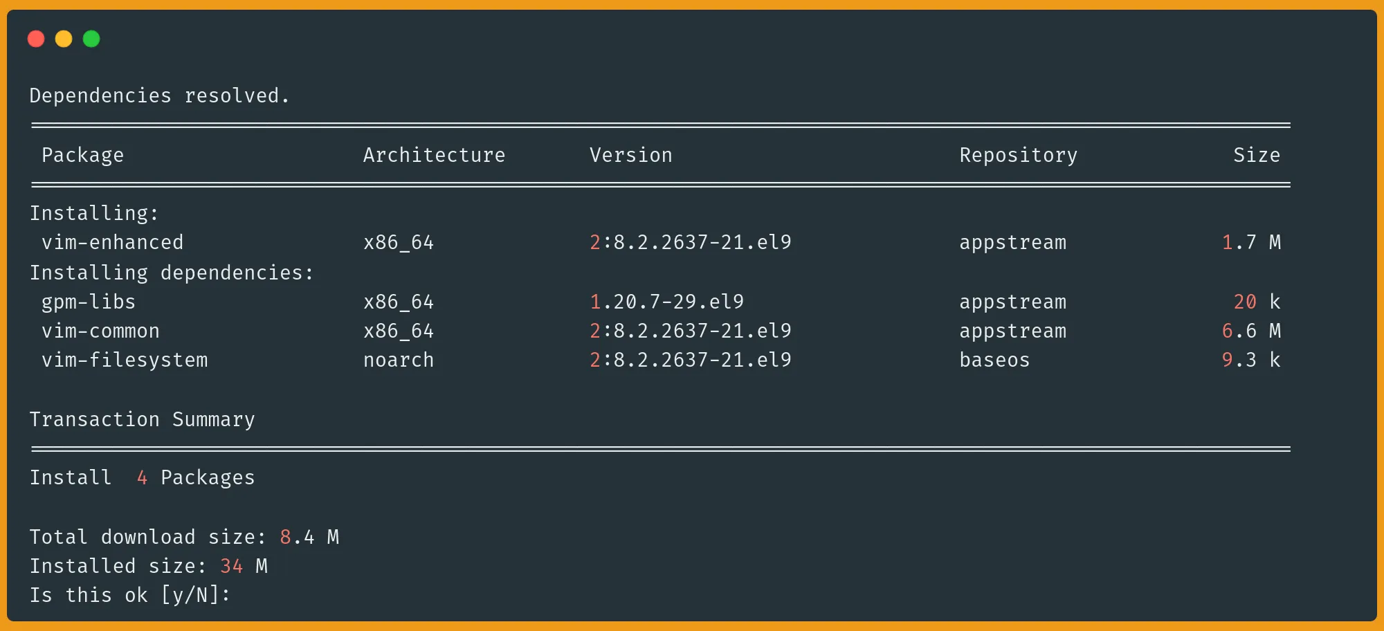 dnf install package