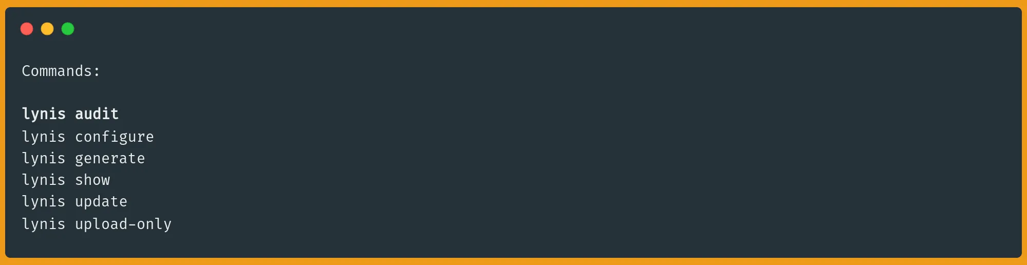 lynis show commands