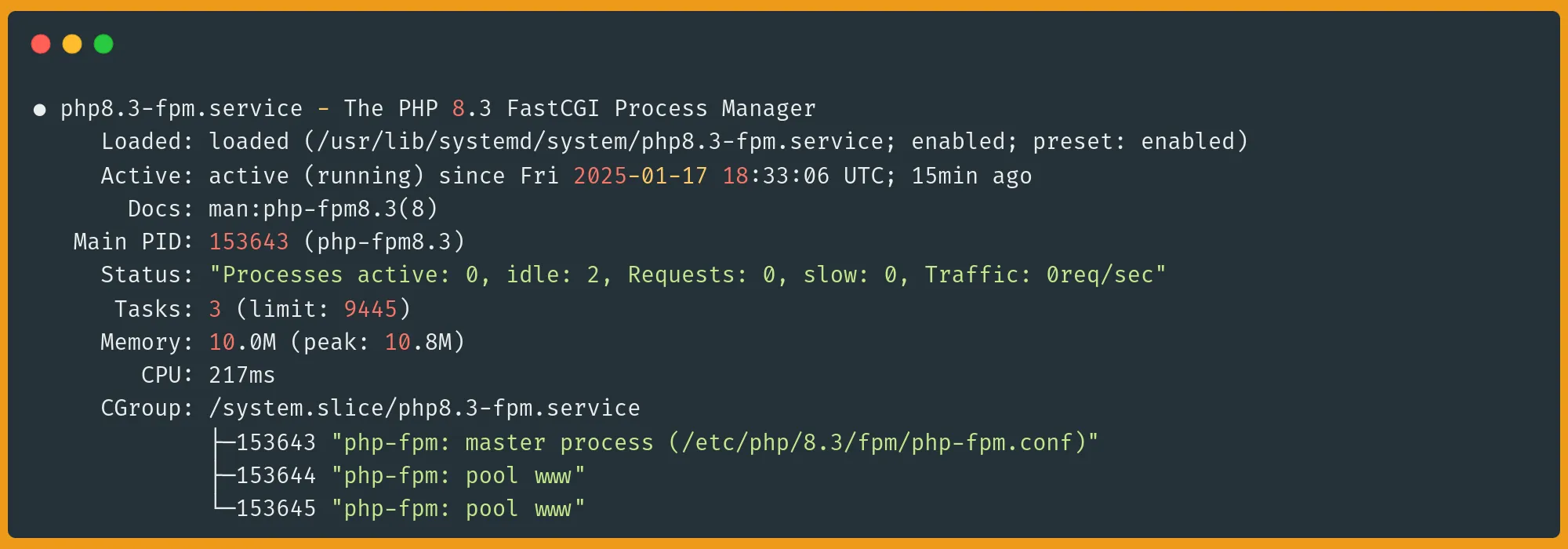 php-fpm status