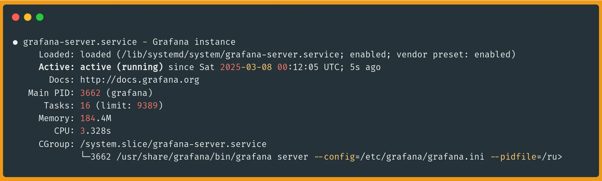 Grafana Server Status with Let's Encrypt