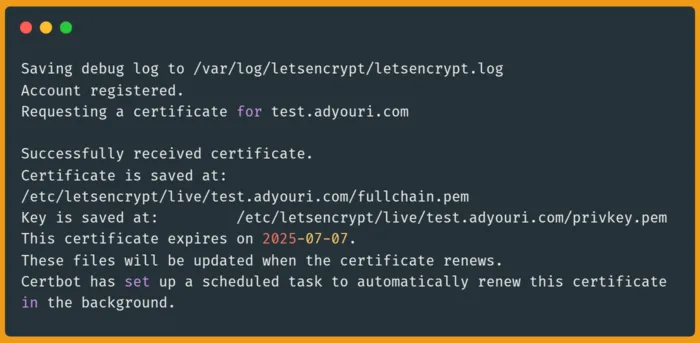 setup let's encrypt certificate with certbot on ubuntu 24.04