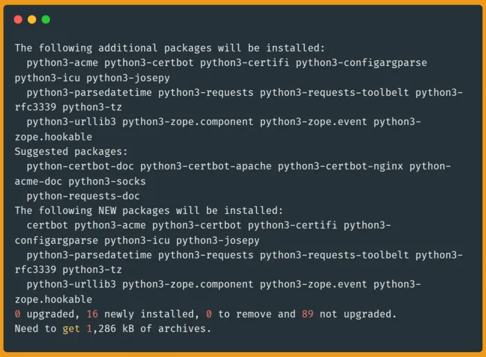 sudo apt install -y certbot
