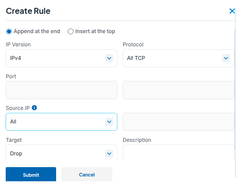 adding a second firewall rule