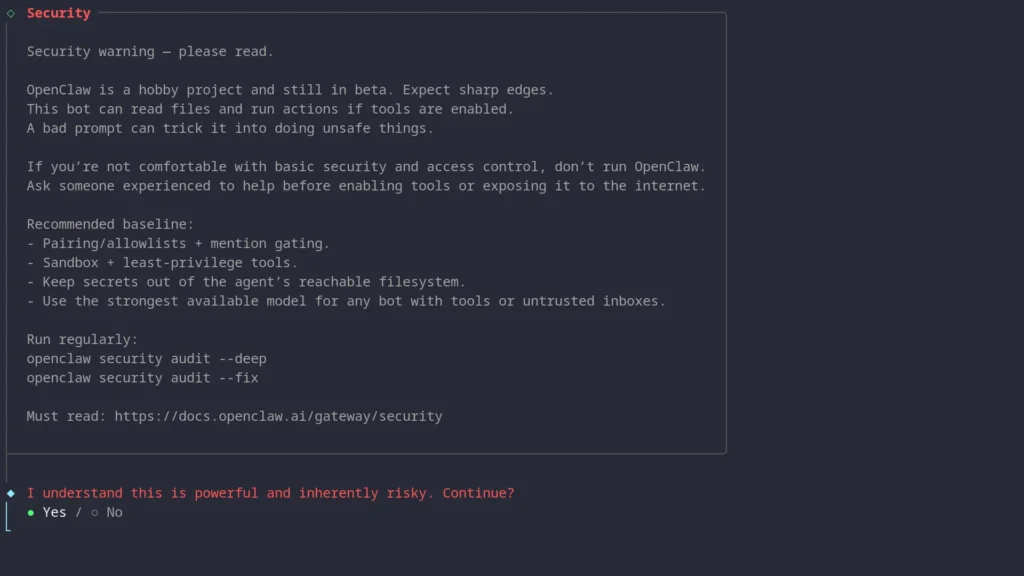 Openclaw Security Warning