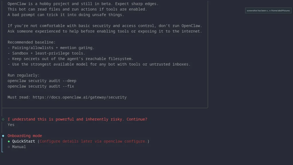 Openclaw onboarding mode