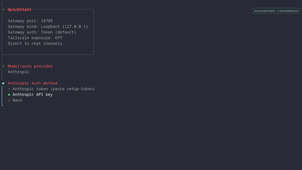 anthropic auth method for Openclaw