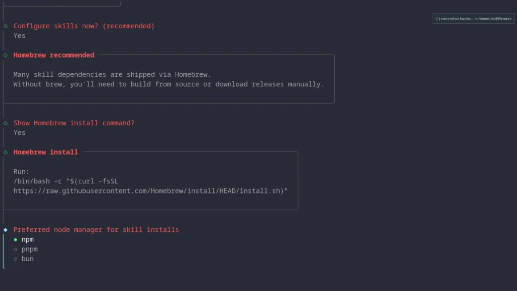 Openclaw homebrew npm