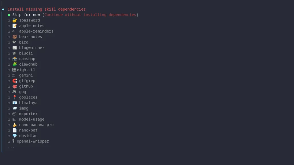 Openclaw skills list