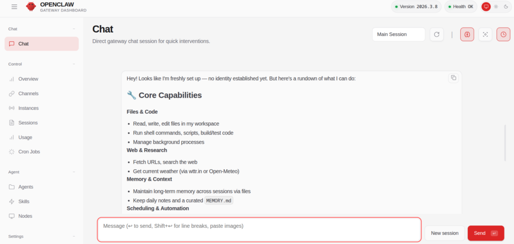 openclaw gateway and dashboard